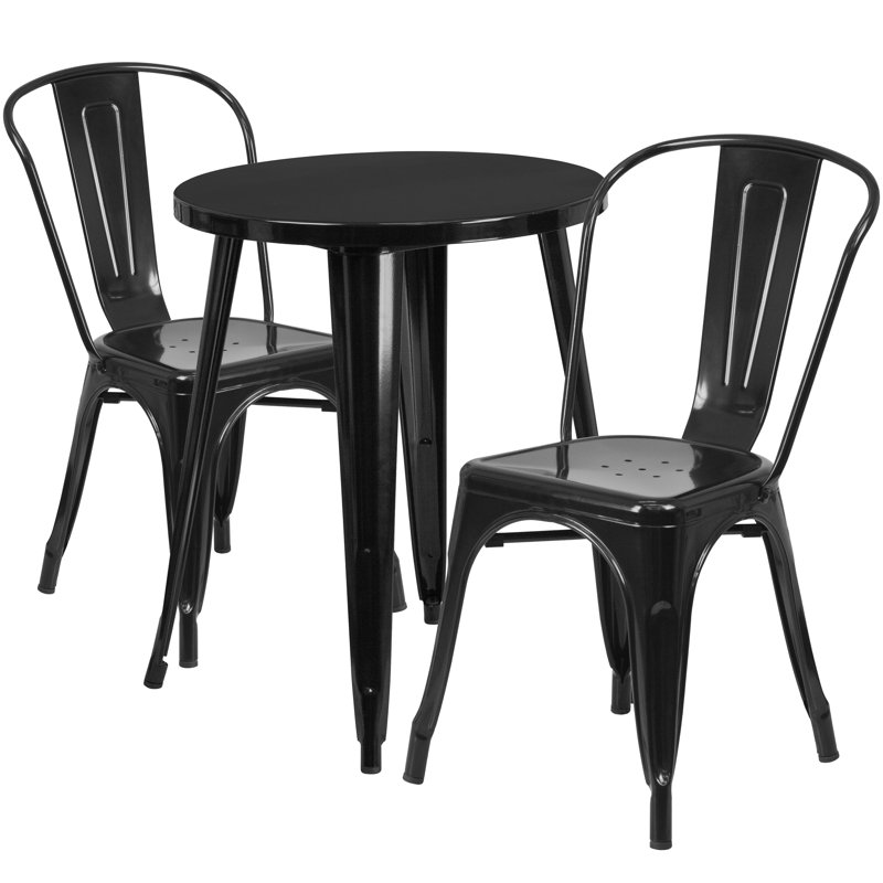 Mccook Metal Indoor Outdoor 3 Piece Bistro Set Reviews Joss Main Mccook Metal Indoor Outdoor 3 Piece Bistro Set
