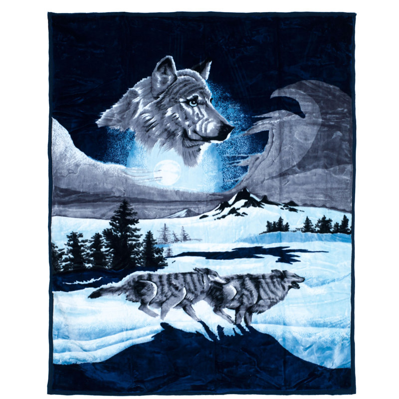 Lavish Home Mink Plush Wolf Blanket & Reviews Wayfair