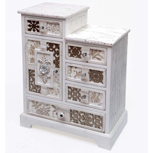 Kommode mit 5 Schubladen und 1 Tür von Burkina Home Decor