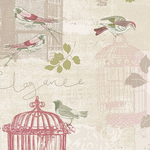 Wallpaper With Birds Wayfair Quickview Beige Pink