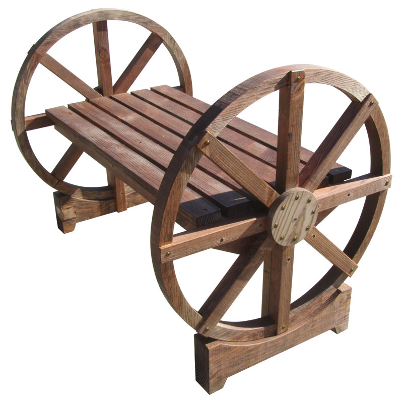 Samsgazebos Wheel Wood Garden Bench Wayfair