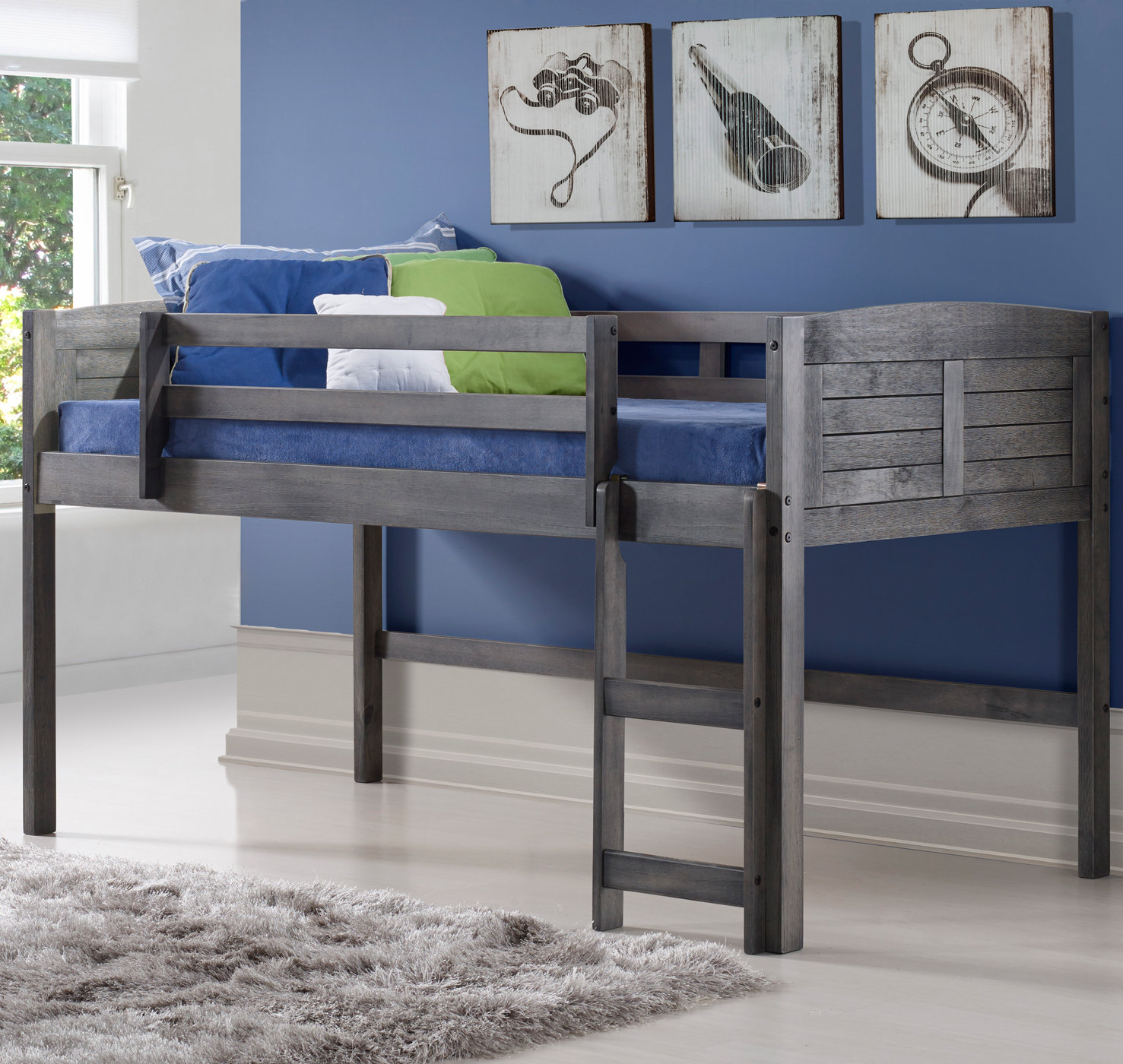Harriet Bee Beale Twin Low Loft Bed Reviews Wayfair