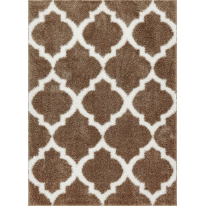 Aranson Humble Moroccan Lattice Shag Taupe Area Rug