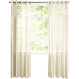 Karla Solid Semi-Sheer Grommet Single Curtain Panel