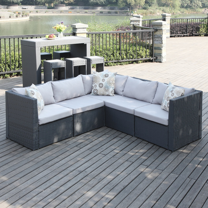 Mercury Row Lachesis Patio Sectional With Cushions Reviews Wayfair Lachesis Patio Sectional With Cushions