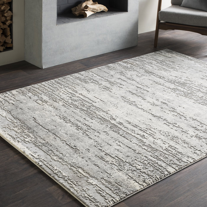 Williston Forge Brooks Distressed Modern Abstract Grey Cream Area Brooks Distressed Modern Abstract Grey Cream Area Rug