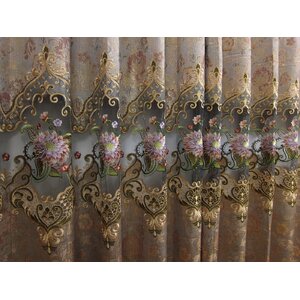 Nature/Floral Blackout Grommet Single Curtain Panel