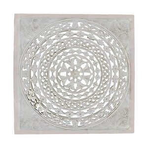 All Carved Square White Wall Art