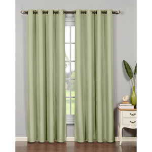 Emma Extra Wide Solid Room Darkening Thermal Grommet Single Curtain Panel