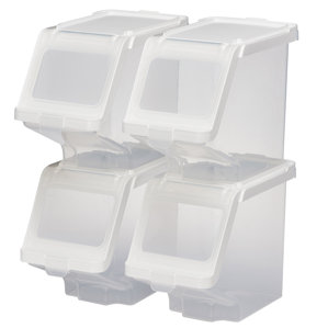 Plastic Storage Bins Totes You Ll Love Wayfair Stackable Storage Bin Set Of 4