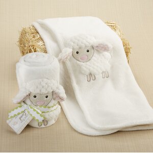 Love Ewe Lamb Plush Velour Baby Blanket