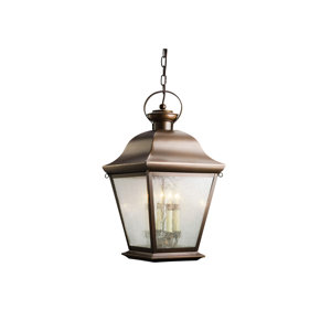 Darrah 4-Light Glass Shade Outdoor Hanging Lantern