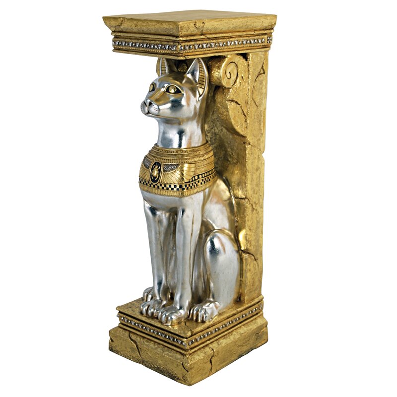 egyptian wooden cat statue