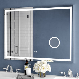 Modern Bathroom Mirrors Allmodern Electric With Clock Bathroom Vanity Mirror