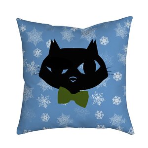 Holiday Treasures Sly Christmas Cat Throw Pillow