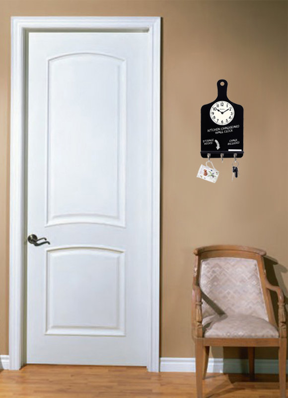 Westclox Chalk Board Key Holder Wall Clock & Reviews Wayfair