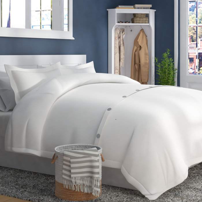 Charlton Home Carnside 3 Piece Solid Duvet Cover Set Reviews Carnside 3 Piece Solid Duvet Cover Set