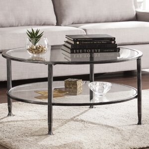 Casas Metal and Glass Round Coffee Table