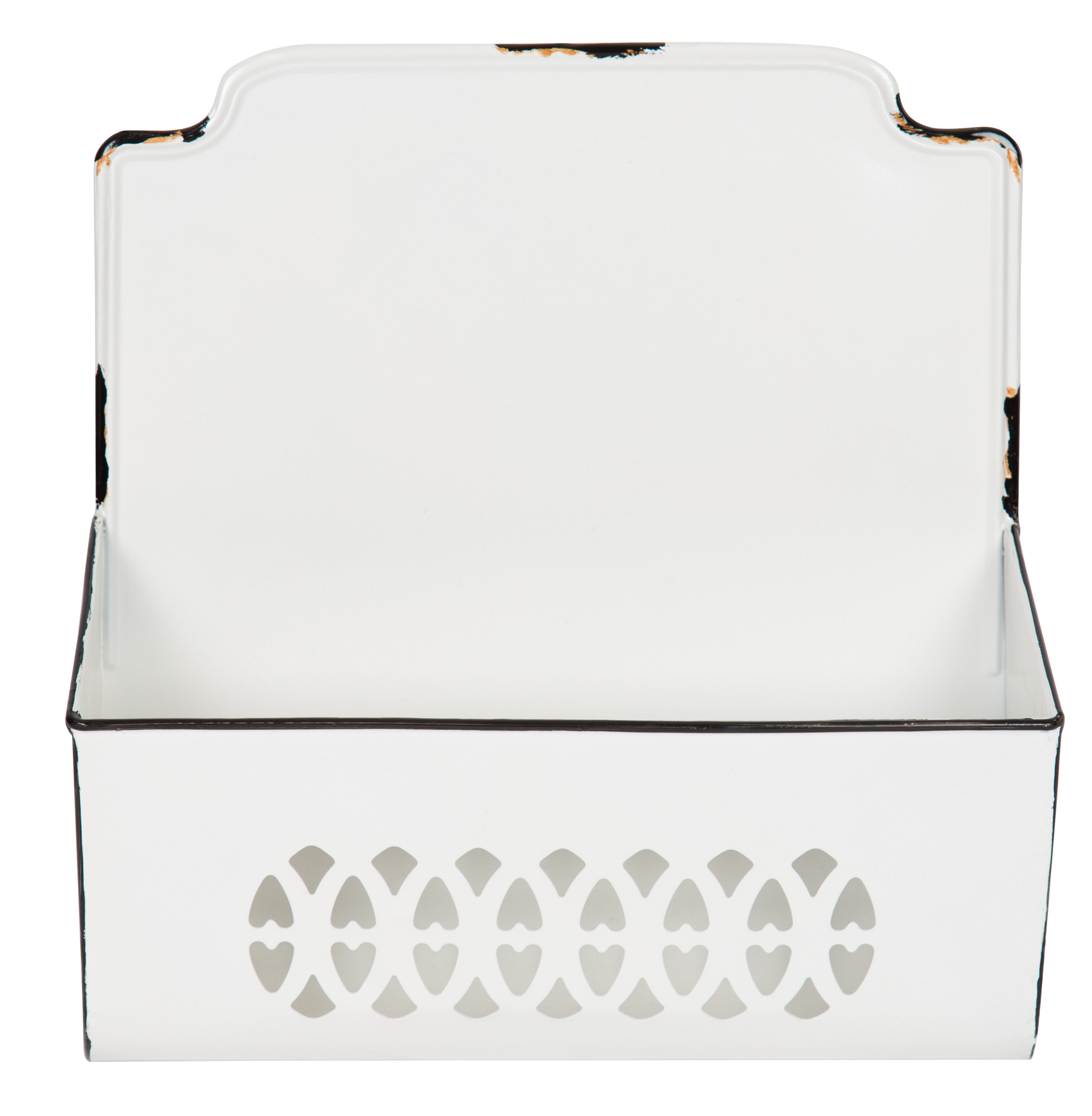 Ardrie Vintage Style Metal Wall Pocket Organizer Bins