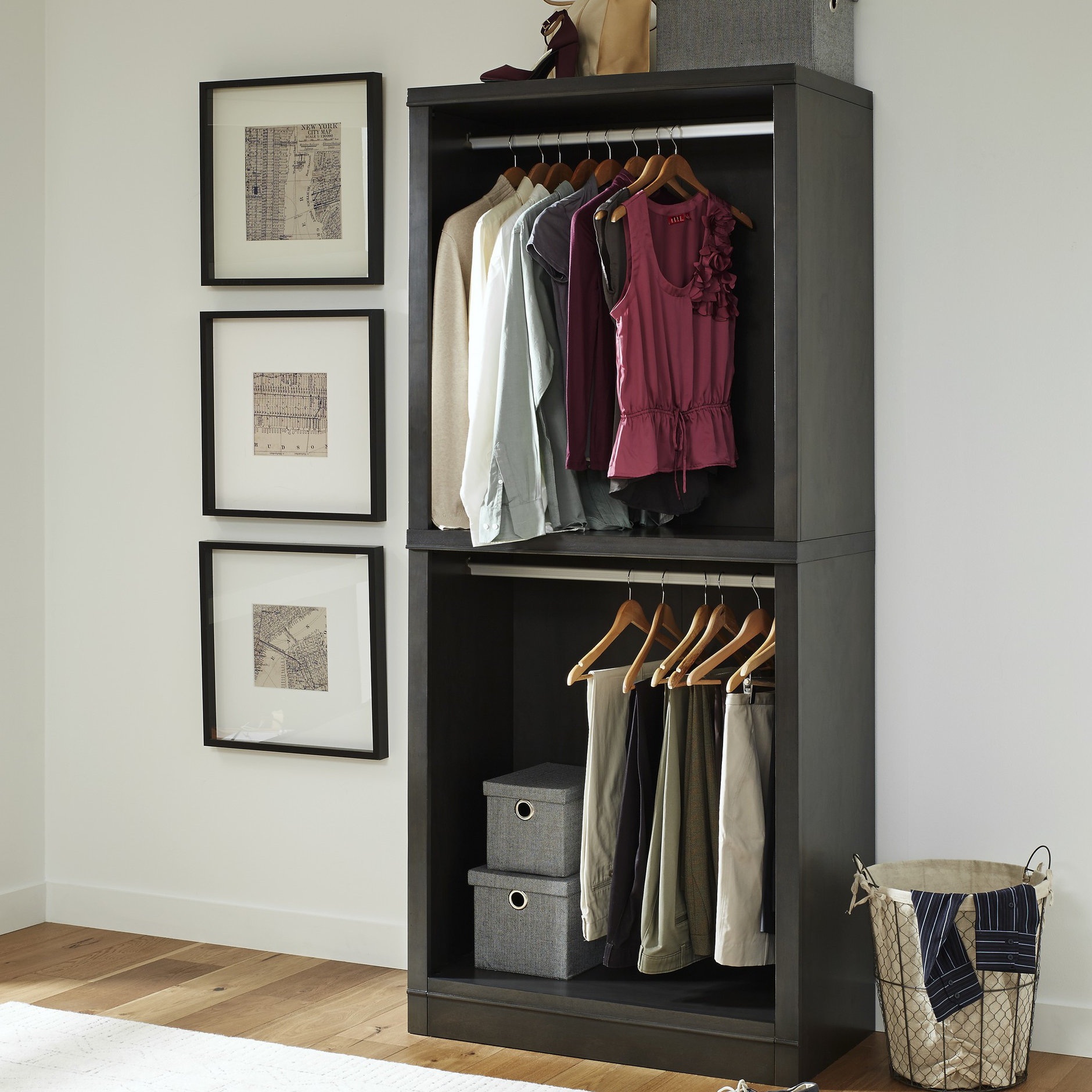 Three Posts Romsey 36 W Closet Hanging Storage Unit Wayfair