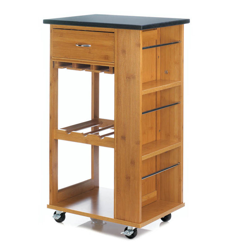 Millwood Pines Teterboro Kitchen Cart With Marble Top Wayfair Teterboro Kitchen Cart With Marble Top