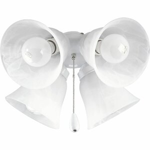 4-Light Branched Glass Ceiling Fan Light Kit