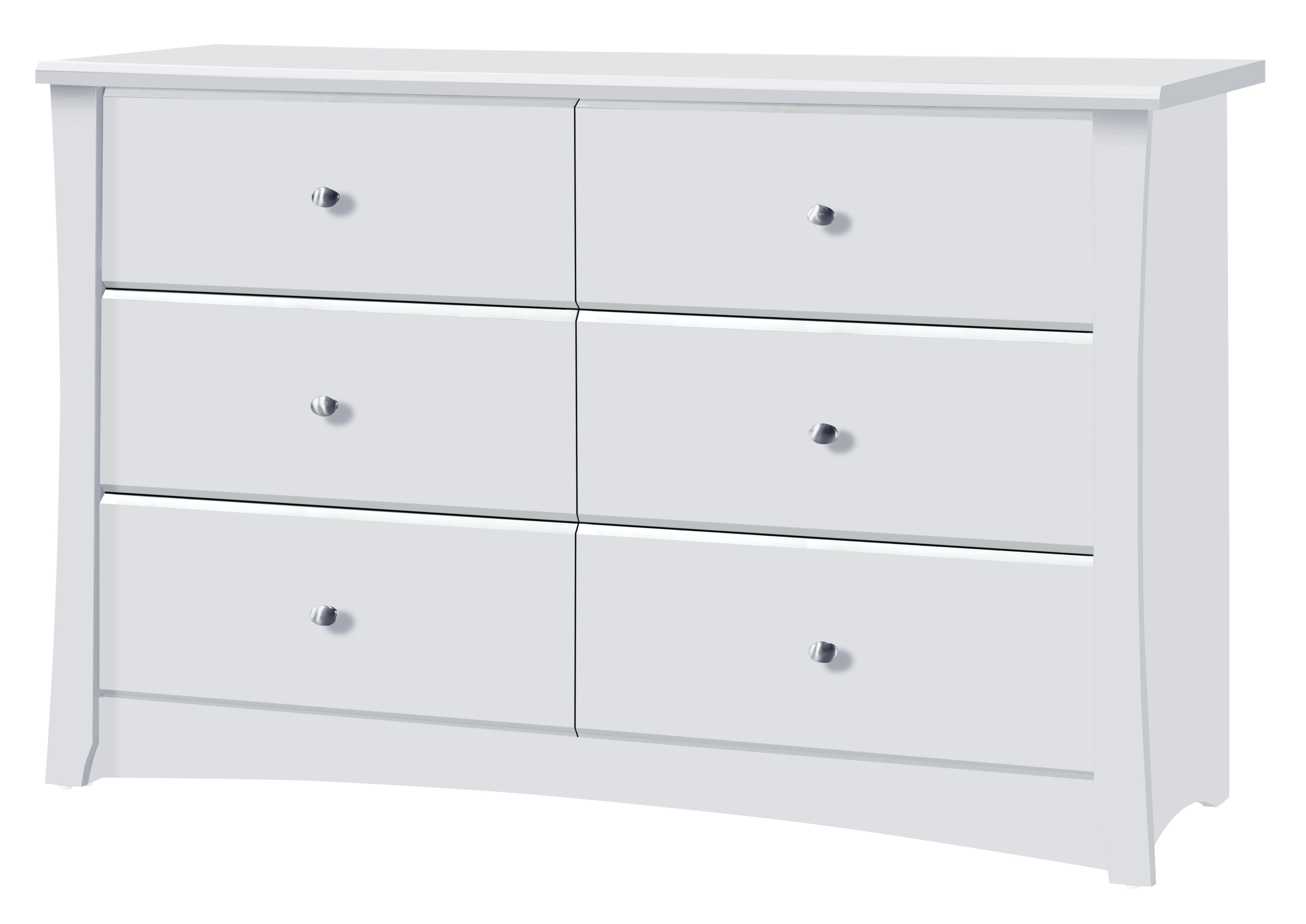 White Kids Bedroom Dresser With 6 Drawers Storkcraft Brookside 6