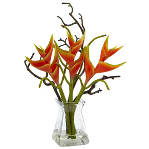 Heliconia Floral Arrangements in Decorative Vase