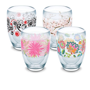 Garden Party 4 Piece 9 oz. Stemless Wine Glass Set