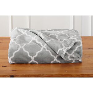 Great Bay Home Ultra Velvet Plush Oversize Throw Blanket with Lattice Scroll Design