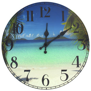 Large Beach Clock Wayfair 13 Caribbean Beach Wall Clock