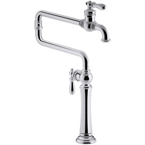 Kohler Artifacts Single-Hole Deck-Mount Pot Filler Kitchen Sink Faucet with Extended Spout
