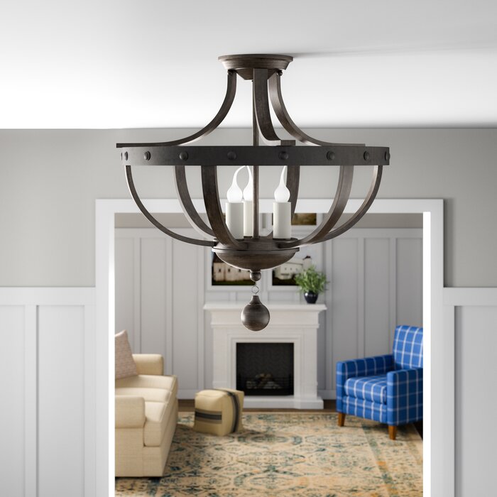 August Grove Betty-Jo 3-Light Semi Flush Mount & Reviews | Wayfair