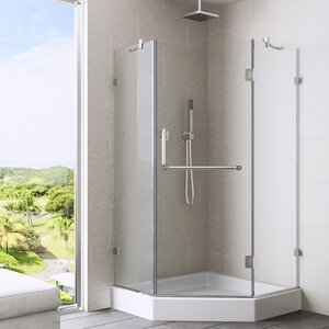 Buy Piedmont 36 x 36-in. Frameless Neo-Angle Shower Enclosure with .375-in. Clear Glass and Chrome Hardware!