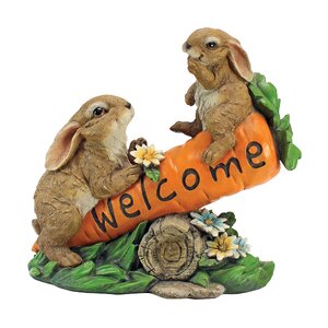 Bunny Bunch Welcome Garden Statue