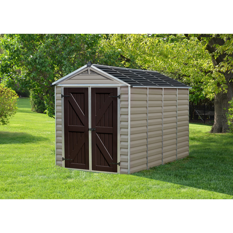 palram skylight 6 ft. w x 10 ft. d plastic storage shed