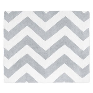 Chevron Gray & White Area Rug