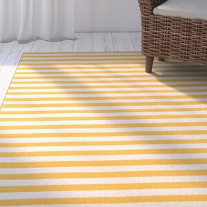 Halliday Yellow/White Indoor/Outdoor Area Rug