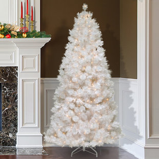 75 white grande slim artificial christmas tree with 500 pre lit clear lights with stand - 6ft White Christmas Tree 75 white grande slim artificial christmas tree with 500 pre lit clear lights with stand - 6ft White Christmas Tree