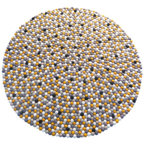 Happy as Larry Sunshine Felt Ball Kids Rug
