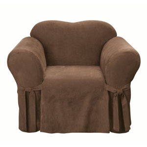 Soft Suede Box Cushion Armchair Slipcover