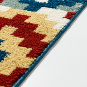 Carlo Red/Blue Area Rug