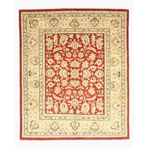 Hand-Knotted Red Area Rug