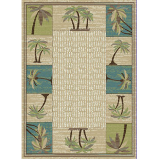 Kitchen Palm Tree Rugs Wayfair Hayward Coastal Palm Tree Beige Blue Area Rug