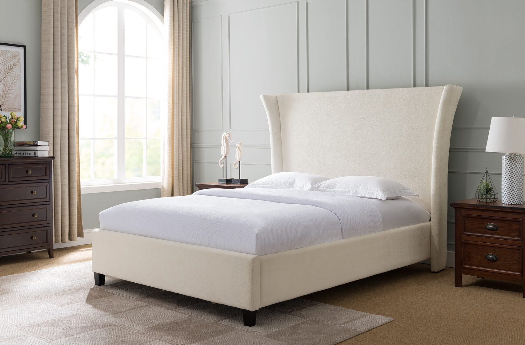 Everly Quinn Dominique Traditional Fabric Upholstered Panel Bed Everly Quinn Dominique Traditional Fabric Upholstered Panel Bed Wayfair
