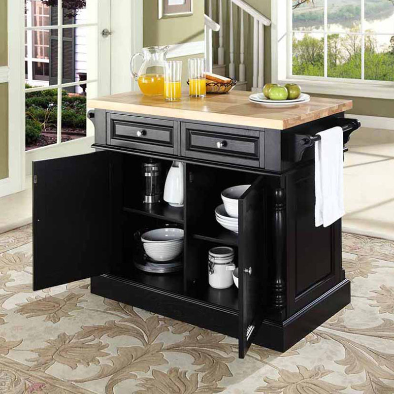 Haslingden Kitchen Island With Butcher Block Top Haslingden Kitchen Island With Butcher Block Top