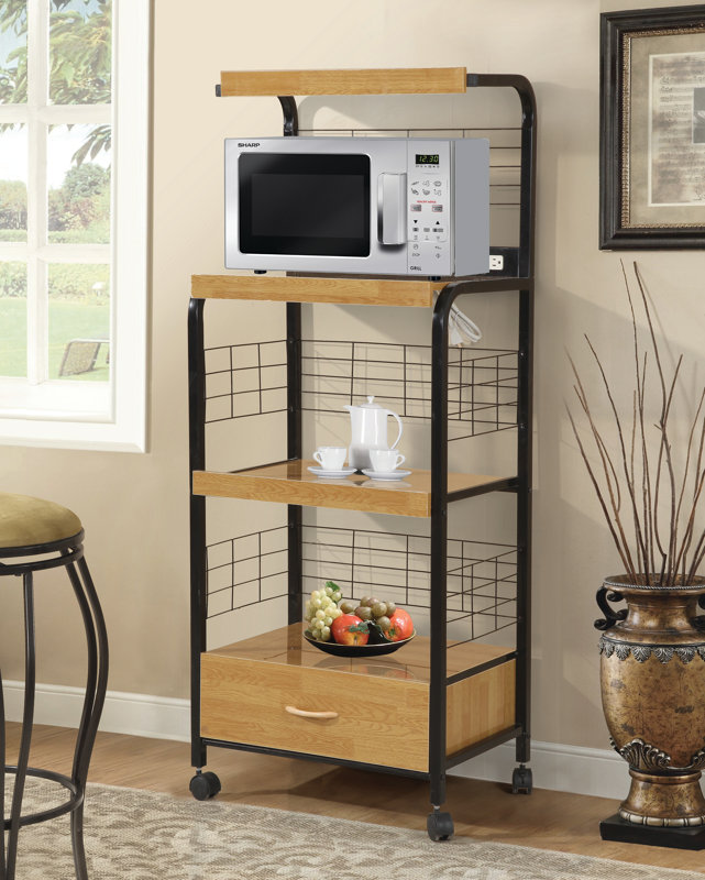 Hazelwood Home Microwave Cart with Wood Top & Reviews Wayfair