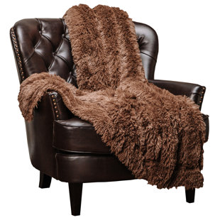 Brown Blankets Throws You Ll Love Wayfair Roth Gy Super Elegent Sherpa Long Fur Throw