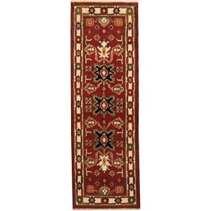 Kazak Hand-Knotted Red/Ivory Area Rug