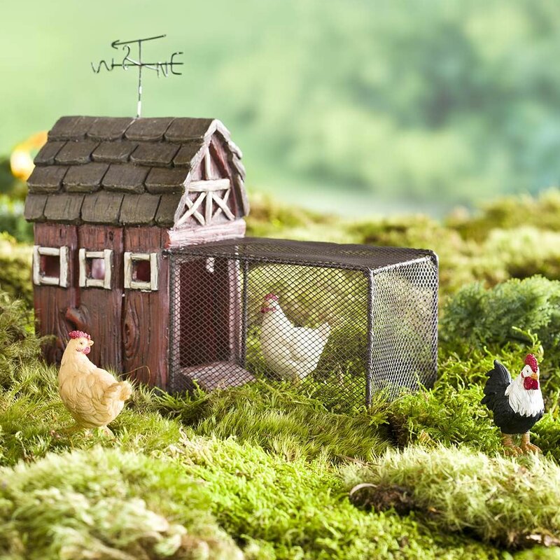 Miniature Chicken Coop Fairy Garden